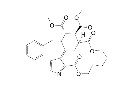 Dimethyl 1-benzyl-4,12-dioxo-1,2.beta.,3.beta.,3a,alpha.,4,7,8,9,10,15b.alpha.-decahydro-6H,12H-benzo[11,12,13][1,7]dioxacyclotetradeca[10,9-b]pyrrolidin-2.alpha.,3.alpha.-dicarboxylate