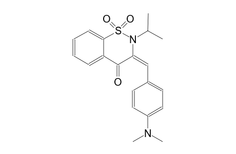 4H-1,2-benzothiazin-4-one, 3-[[4-(dimethylamino)phenyl]methylene]-2,3-dihydro-2-(1-methylethyl)-, 1,1-dioxide, (3E)-