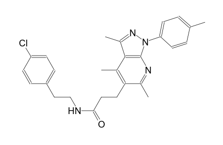 1H-pyrazolo[3,4-b]pyridine-5-propanamide, N-[2-(4-chlorophenyl)ethyl]-3,4,6-trimethyl-1-(4-methylphenyl)-
