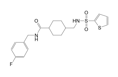 N-(4-fluorobenzyl)-4-{[(2-thienylsulfonyl)amino]methyl}cyclohexanecarboxamide