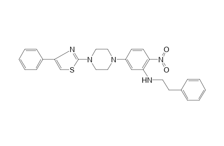 2-Nitro-N-phenethyl-5-[4-(4-phenyl-1,3-thiazol-2-yl)piperazin-1-yl]aniline