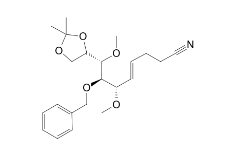 D-galacto-Non-3-enononitrile, 2,3,4-trideoxy-3-methyl-5,7-di-O-methyl-8,9-O-(1-methylethylidene)-6-O-(phenylmethyl)-, (3E)-
