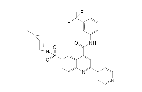 6-(4-Methylpiperidin-1-yl)sulfonyl-2-pyridin-4-yl-N-[3-(trifluoromethyl)phenyl]quinoline-4-carboxamide