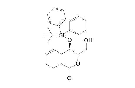(+/-)-(9R,10S)-9-tert-Butyldiphenylsilyloxy-10-(hydroxymethyl)-3,4,5,8,9,10-hexahydrooxecin-2-one