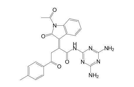 2-[(2E)-2-(1-Acetyl-2-oxo-1,2-dihydro-3H-indol-3-ylidene)-4-(4-methylphenyl)-4-oxobutanoyl]amino-4,6-diamino-1,3,5-triazine