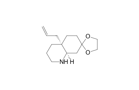 Spiro[1,3-dioxolane-2,7'(1'H)-quinoline], octahydro-4'a-(2-propenyl)-, cis-(.+-.)-