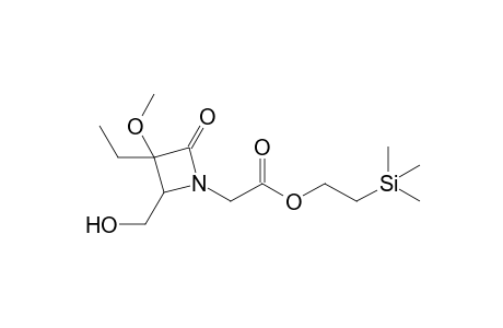 .beta.-Trimethylsilylethyl 4-Hydroxymethyl-3-ethyl-3-methoxy-2-azetidinon1-ylacetate