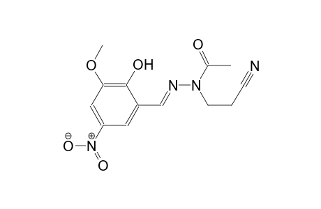 N-(2-cyanoethyl)-N'-[(E)-(2-hydroxy-3-methoxy-5-nitrophenyl)methylidene]acetohydrazide