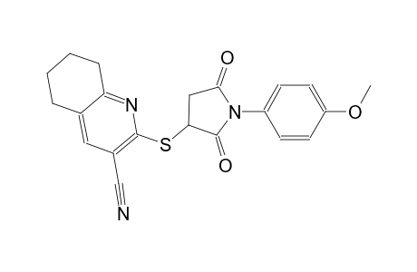 2-{[1-(4-methoxyphenyl)-2,5-dioxo-3-pyrrolidinyl]sulfanyl}-5,6,7,8-tetrahydro-3-quinolinecarbonitrile