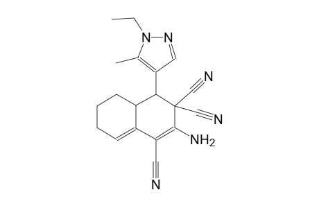 2-amino-4-(1-ethyl-5-methyl-1H-pyrazol-4-yl)-4a,5,6,7-tetrahydro-1,3,3(4H)-naphthalenetricarbonitrile
