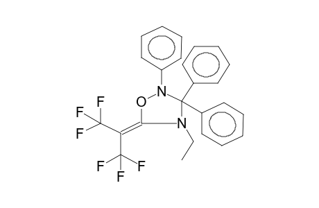 2,3,3-TRIPHENYL-4-ETHYL-5-HEXAFLUOROISOPROPYLIDENE-1,2,4-OXADIAZOLIDINE