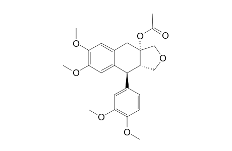 9-(3,4-Dimethyoxyphenyl)-6,7-dimethoxy-1,3,3a,4.9,9a-hexahydro-3a-acetoxyfurano[5,4-b]naphthalene