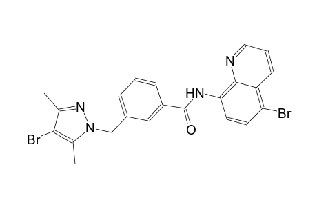 3-[(4-bromo-3,5-dimethyl-1H-pyrazol-1-yl)methyl]-N-(5-bromo-8-quinolinyl)benzamide
