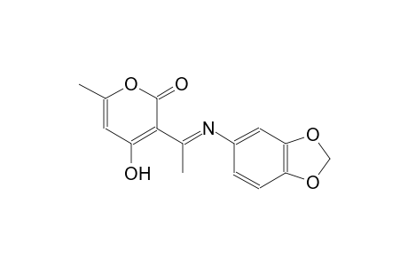 3-[(1E)-N-(1,3-benzodioxol-5-yl)ethanimidoyl]-4-hydroxy-6-methyl-2H-pyran-2-one