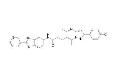 pyrazolo[1,5-a]pyrimidine-6-propanamide, 2-(4-chlorophenyl)-5,7-dimethyl-N-[2-(3-pyridinyl)-1H-benzimidazol-6-yl]-