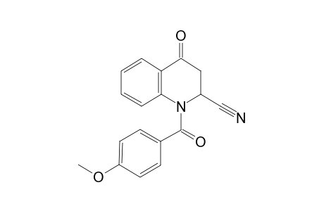 1-(4-methoxybenzoyl)-4-oxo-2,3-dihydroquinoline-2-carbonitrile