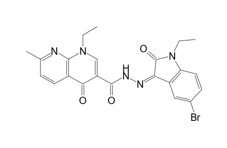 N'-(5-bromo-1-ethyl-2-oxoindolin-3-ylidene)-1-ethyl-1,4-dihydro-7-methyl-4-oxo-1,8-naphthyridine-3-carbohydrazide