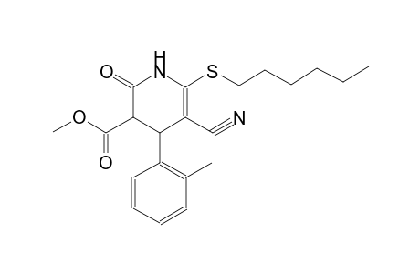 methyl 5-cyano-6-(hexylsulfanyl)-4-(2-methylphenyl)-2-oxo-1,2,3,4-tetrahydro-3-pyridinecarboxylate