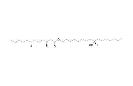 3, 7, 11-trimethyl dodeca-10-en-yl-n-hexadecan-9'.alpha.-ol-1'-oate