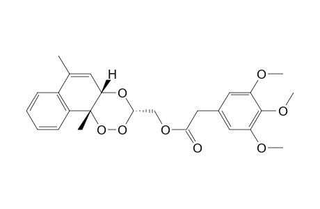 Benzeneacetic acid, 3,4,5-trimethoxy-, (4a,10b-dihydro-6,10b-dimethylnaphtho[2,1-e]-1,2,4-trioxin-3-yl)methyl ester, (3.alpha.,4a.beta.,10b.beta.)-(.+-.)-