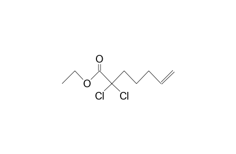 2,2-Dichloro-6-heptenoic acid, ethyl ester