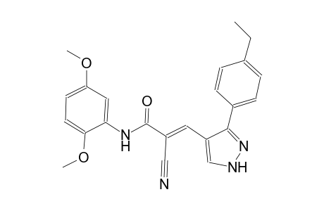 (2E)-2-cyano-N-(2,5-dimethoxyphenyl)-3-[3-(4-ethylphenyl)-1H-pyrazol-4-yl]-2-propenamide