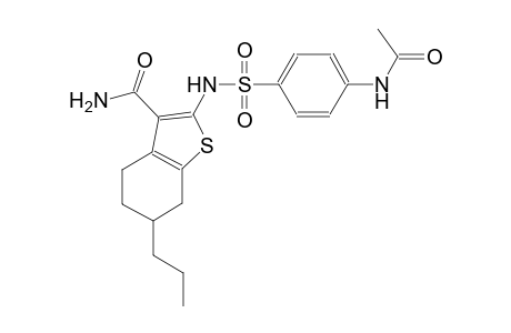 2-({[4-(acetylamino)phenyl]sulfonyl}amino)-6-propyl-4,5,6,7-tetrahydro-1-benzothiophene-3-carboxamide