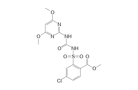 Benzoic acid, 4-chloro-2-[[[[(4,6-dimethoxy-2-pyrimidinyl)amino]carbonyl]amino]sulfonyl]-, methyl ester