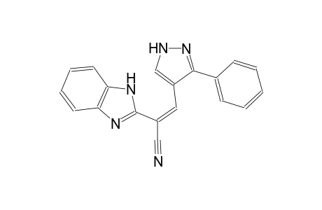 (2Z)-2-(1H-benzimidazol-2-yl)-3-(3-phenyl-1H-pyrazol-4-yl)-2-propenenitrile