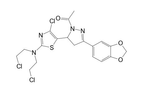 1-(3-(Benzo[d][1,3]dioxol-5-yl)-5-{2-[bis(2-chloroethyl)amino]-4-chlorothiazol-5-yl}-4,5-dihydro-1H-pyrazol-1-yl)ethan-1-one