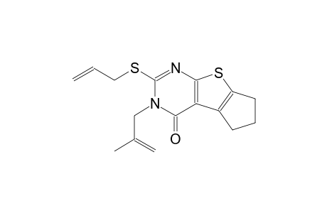 4H-cyclopenta[4,5]thieno[2,3-d]pyrimidin-4-one, 3,5,6,7-tetrahydro-3-(2-methyl-2-propenyl)-2-(2-propenylthio)-