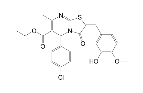 ethyl (2E)-5-(4-chlorophenyl)-2-(3-hydroxy-4-methoxybenzylidene)-7-methyl-3-oxo-2,3-dihydro-5H-[1,3]thiazolo[3,2-a]pyrimidine-6-carboxylate