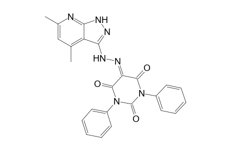 5-[(4,6-dimethyl-2H-pyrazolo[3,4-b]pyridin-3-yl)hydrazinylidene]-1,3-diphenyl-1,3-diazinane-2,4,6-trione