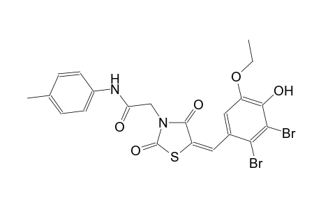 2-[(5E)-5-(2,3-dibromo-5-ethoxy-4-hydroxybenzylidene)-2,4-dioxo-1,3-thiazolidin-3-yl]-N-(4-methylphenyl)acetamide