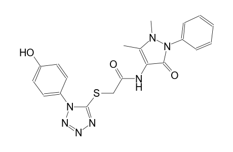 N-(1,5-dimethyl-3-oxo-2-phenyl-2,3-dihydro-1H-pyrazol-4-yl)-2-{[1-(4-hydroxyphenyl)-1H-tetraazol-5-yl]sulfanyl}acetamide