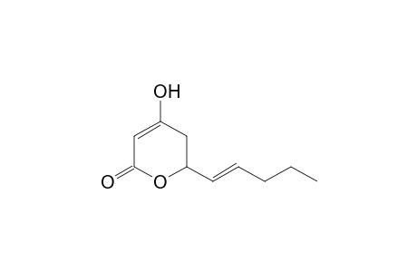 2H-Pyran-2-one, 5,6-dihydro-4-hydroxy-6-(1-pentenyl)-, (E)-