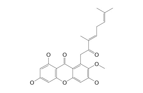 PARVIXANTHONE-F;1,3,6-TRIHYDROXY-7-METHOXY-8-(3,7-DIMETHYL-2-OXOOCT-3,6-DIENYL)-XANTHEN-9-ONE