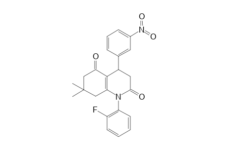1-(2-fluorophenyl)-7,7-dimethyl-4-(3-nitrophenyl)-3,4,6,8-tetrahydroquinoline-2,5-dione
