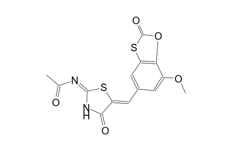 N-{(2E,5Z)-5-[(7-methoxy-2-oxo-1,3-benzoxathiol-5-yl)methylene]-4-oxo-1,3-thiazolidin-2-ylidene}acetamide