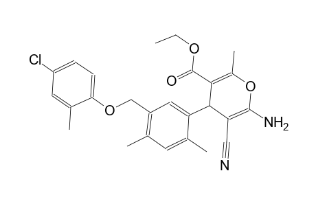 ethyl 6-amino-4-{5-[(4-chloro-2-methylphenoxy)methyl]-2,4-dimethylphenyl}-5-cyano-2-methyl-4H-pyran-3-carboxylate