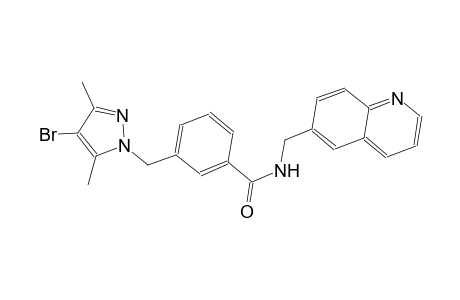 3-[(4-bromo-3,5-dimethyl-1H-pyrazol-1-yl)methyl]-N-(6-quinolinylmethyl)benzamide