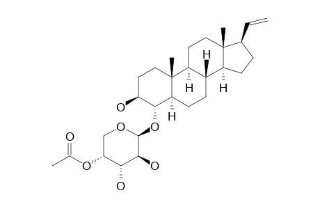 4-ALPHA-O-(4'-O-ACETYL)-BETA-D-ARABINOPYRANOSYLOXY-3-BETA-HYDROXY-5-ALPHA-PREGN-20-ENE