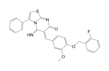 7H-thiazolo[3,2-a]pyrimidin-7-one, 6-[[4-[(2-fluorophenyl)methoxy]-3-methoxyphenyl]methylene]-5,6-dihydro-5-imino-3-phenyl-, (6Z)-