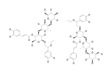 #3;ROSSICASIDE-F;2-(3,4-DIHYDROXYPHENYL)-R,S-2-ETHOXY-O-BETA-D-GLUCOPYRANOSYL-(1->4)-ALPHA-L-RHAMNOPYRANOSYL-(1->3)-(4-O-TRANS-CAFFEOYL)-BETA-D-GLUCOPYRANOSIDE
