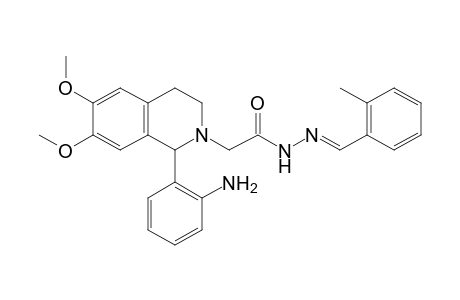 1-(o-AMINOPHENYL)-3,4-DIHYDRO-6,7-DIMETHOXY-2(1H)-ISOQUINOLINEACETIC ACID, (o-METHYLBENZYLIDENE)HYDRAZIDE