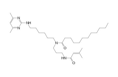 Dodecanamide, N-[6-[(4,6-dimethyl-2-pyrimidinyl)amino]hexyl]-N-[3-[(3-methyl-1-oxo-2-butenyl)amino]propyl]-