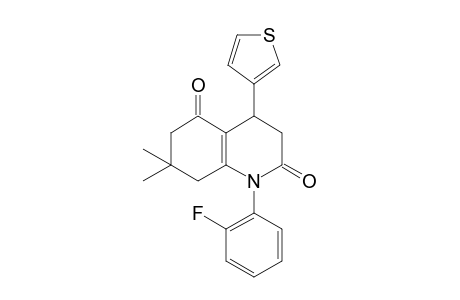 1-(2-fluorophenyl)-7,7-dimethyl-4-(3-thienyl)-3,4,6,8-tetrahydroquinoline-2,5-dione