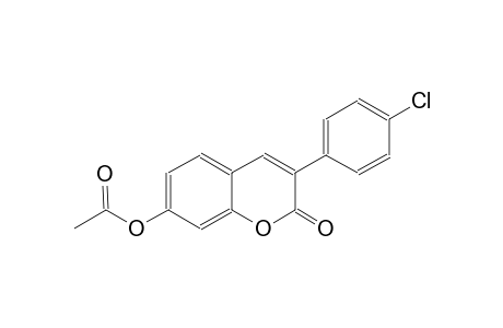 2H-1-benzopyran-2-one, 7-(acetyloxy)-3-(4-chlorophenyl)-