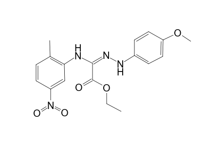 Acetic acid, 2-(4-methoxyphenylhydrazono)-2-(2-methyl-5-nitrophenylamino)-, ethyl ester