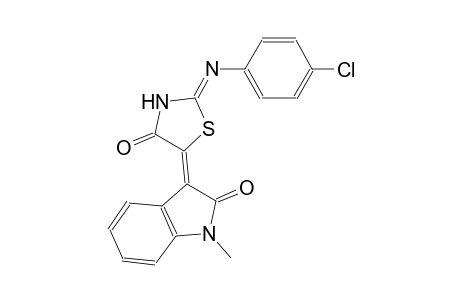 (3Z)-3-{(2Z)-2-[(4-chlorophenyl)imino]-4-oxo-1,3-thiazolidin-5-ylidene}-1-methyl-1,3-dihydro-2H-indol-2-one